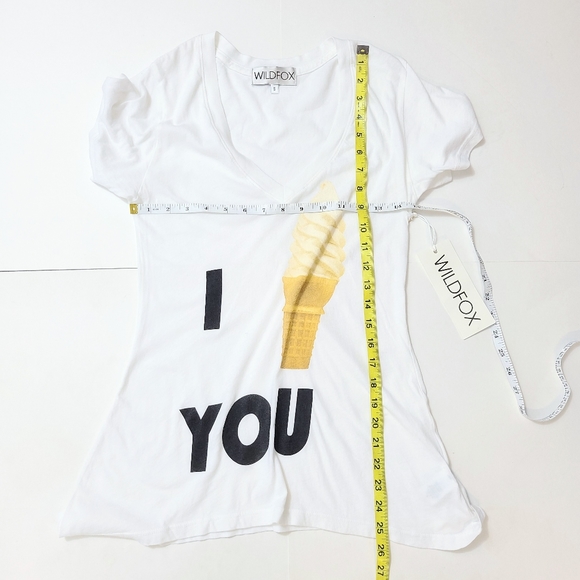 Wildfox Sweet Love Ice Cream Cones V Neck Tee - Picture 7 of 8